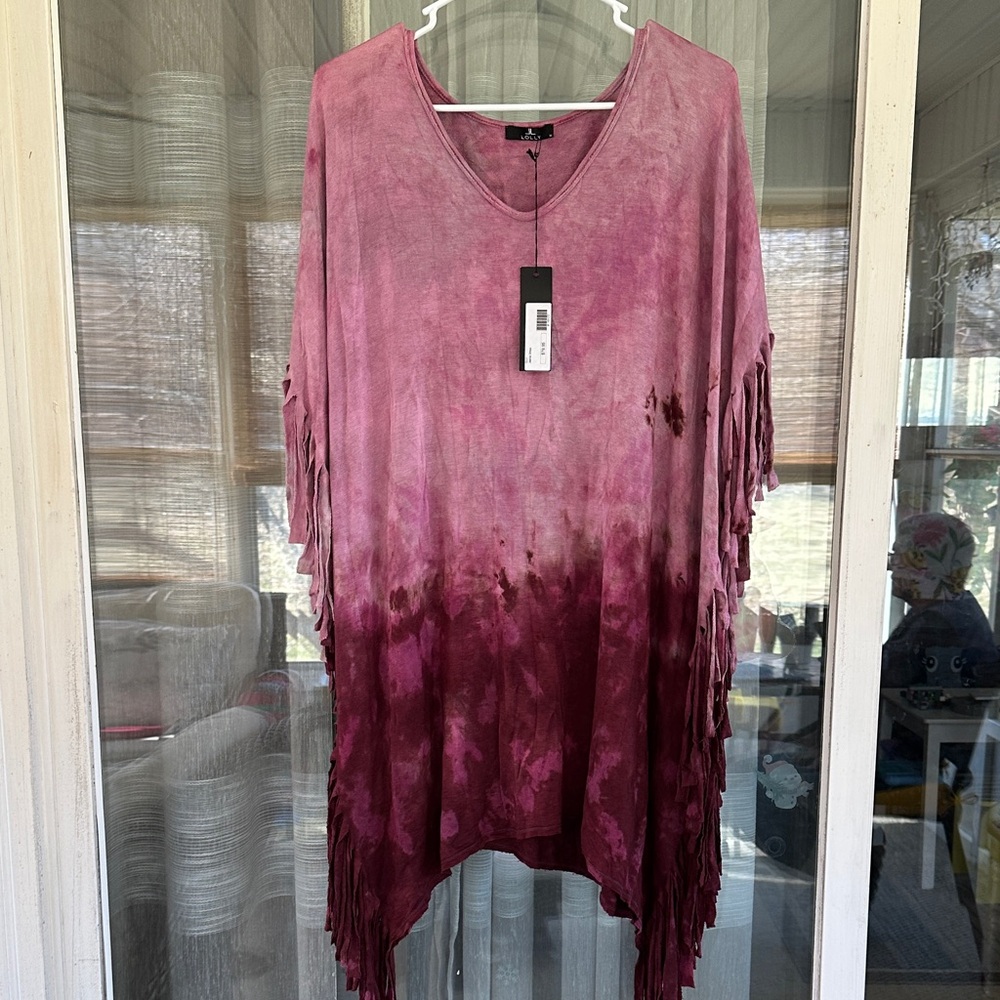 Lolly Pink and Purple Tie-Dye Fringe Dress